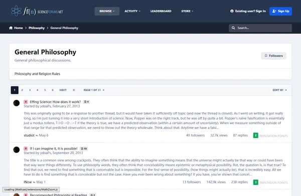 Science Forums - General Philosophy