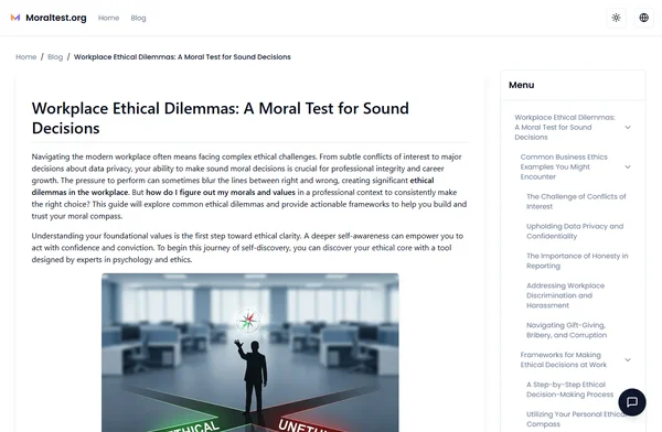 Workplace Ethical Dilemmas: A Moral Test for Sound Decisions