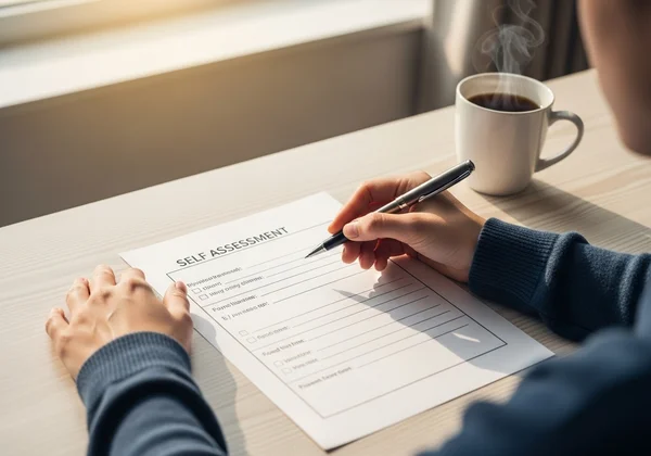 Person completing self assessment form